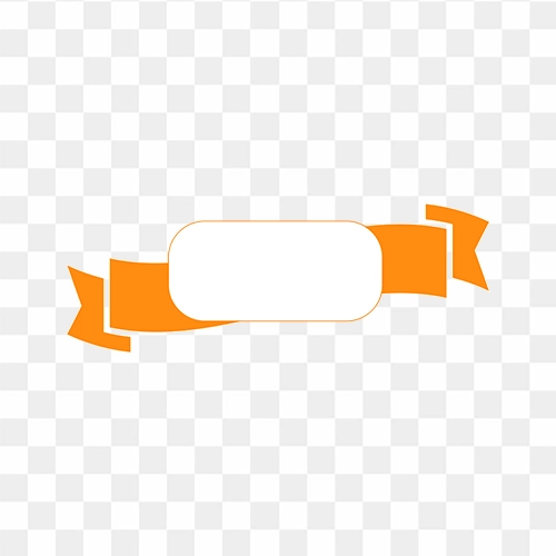 Orange ribbon banner free transparent png